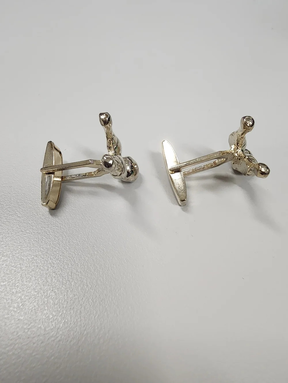 Figural Bowling Cuff links 3D Bowling Ball & Pins Novelty Retro Gold-Tone Sports
